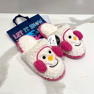 NEW Cozyfoam Holiday Novelty Snowman Slippers w/ Gift Bag (size 5-6)